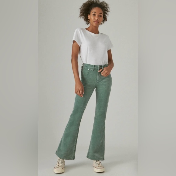 Lucky Brand Green Flare Wide Leg Jeans - Picture 1 of 11